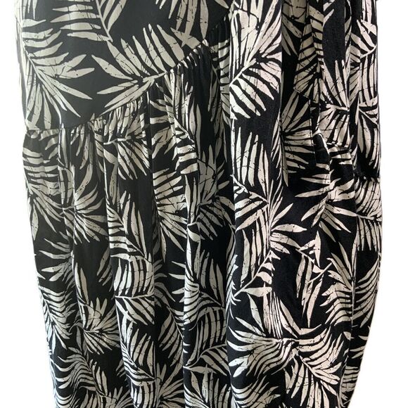Cynthia Rowley Black White Tropical Palm Print Wrap Patterned Skirt Size Medium - Picture 3 of 13